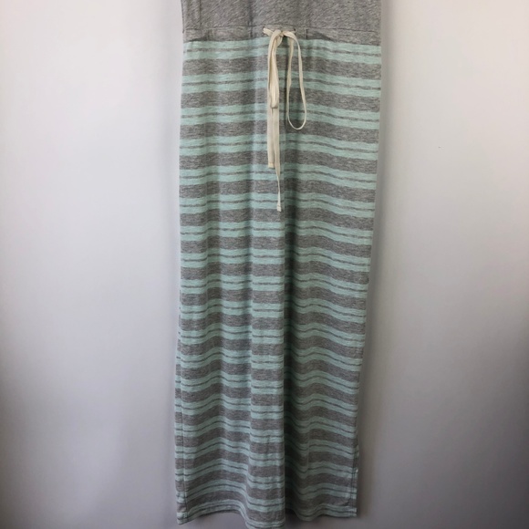 LOFT S Knit Maxi Dress Racerback Gray Green Casual - Picture 4 of 7